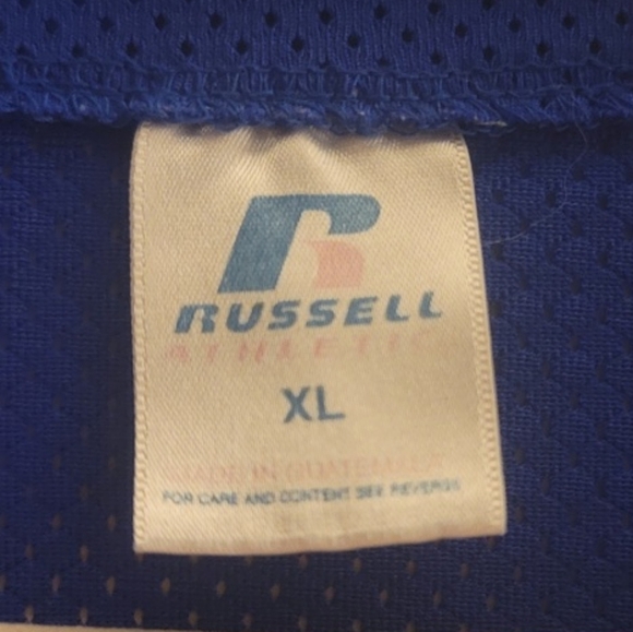 Russell Athletic Kennedy #20 Baseball Button Down Jersey XL Vintage? Blue & Red - Picture 12 of 13